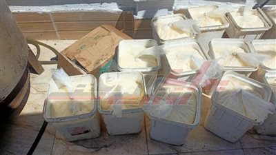 التحفظ علي  1750 كيلو سمن مجهولة المصدر بكفر الشيخ