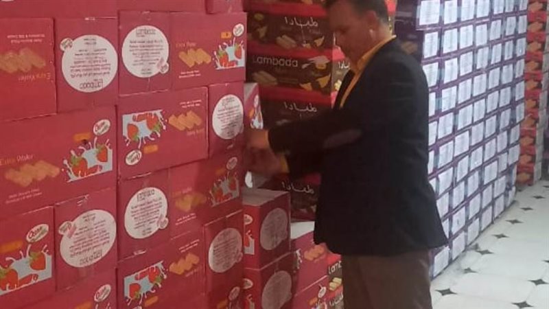 ضبط مخزن بسكويت مجهول