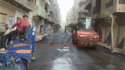 رصف ورفع كفاءة الطرق الرئيسية بمدينة كفر الشيخ