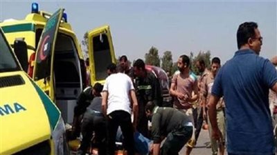 إصابة 11 شخصا في حادث تصادم على طريق بني سويف الفيوم الصحراوي