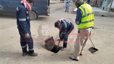 تطهير خطوط الصرف الصحي وتسليك خفض المنسوب بسيدي سالم