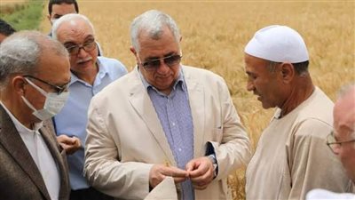 وزير الزراعة ومحافظ القليوبية يتفقدان حقول القمح بمركزي قها وبنها
