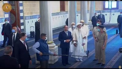 التغطية الكاملة لافتتاح اعمال تجديد مسجد الحسين والمقصورة الجديدة بحضور الرئيس