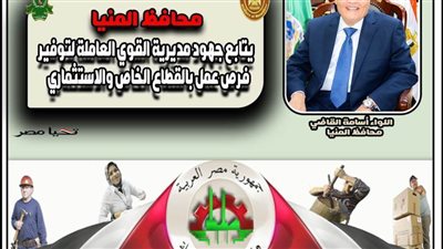 محافظ المنيا: تعيين 645 شابًا بمنشآت القطاع الخاص والاستثماري خلال مارس الماضي