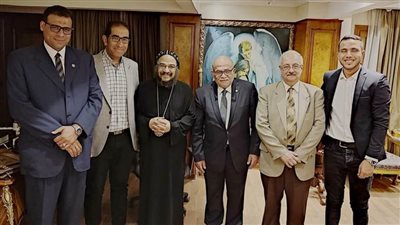 وفد المهندسين في زيارة لأسقف عام شباب الإسكندرية وقطاع المنتزه