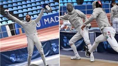 زياد السيسي وعامر يتأهلان لدور ثمن النهائي بكأس العالم لسلاح السيف بإسبانيا