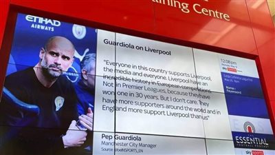 ليفربول ينشر تصريحات جوارديولا في مركز التدريبات لشحن لاعبيه