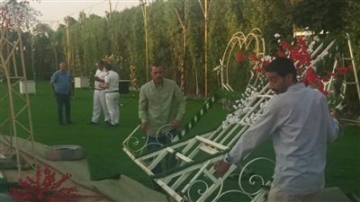 إزالة قاعة أفراح وتصوير مقامة على أرض زراعية ببني مزار