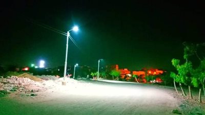 إضاءة الطريق السياحي لآثار تل العمارنة بديرمواس جنوب المنيا 