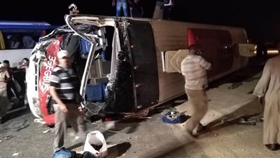  تصادم أتوبيسين و27 مصابًا ومتوفى بالصحراوي الشرقي بسوهاج 