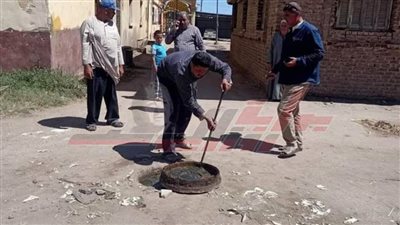  رفع تراكمات القمامة وتسليك خطوط خفض المنسوب بسيدي سالم