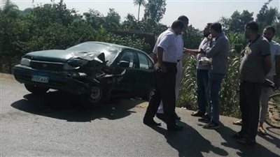 وقوع حادث تصادم بين سيارتين بالمنوفية