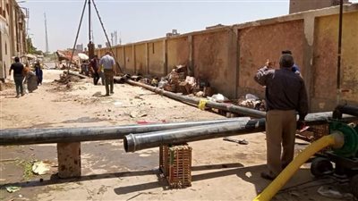 إصلاح هبوط أرضى بشارع المحطة ورفع 320 طن مخلفات بسمالوط شمال المنيا