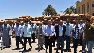 محافظ المنيا يضبط مخزنًا به كميات من القمح بهدف الاتجار بالسوق السوداء