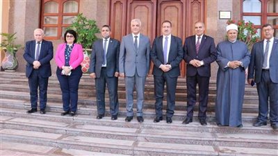 رئيس جامعة المنوفية يستقبل المحافظ ورئيس جامعة الأزهر