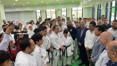 وزير الرياضة يشهد مران المنتخب الوطني للكاراتيه التقليدي بالمدينة الشبابية الرياضية بالأسمرات