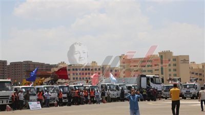 إصطفاف من معدات كفر الشيخ للمشاركة في محاكاة المشروع التعبوى 