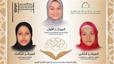 فوز طالبة بطب الإسكندرية بالمركز الأول في مسابقة الشيخة حصة بنت محمد آل نهيان للقرآن الكريم