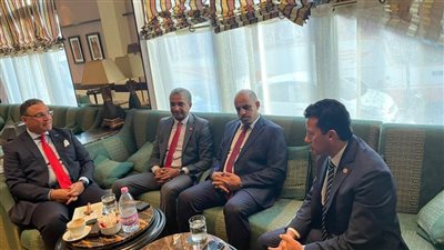 وزير الرياضة يلتقي نظيريه الليبي والتونسي قبل افتتاح دورة ألعاب البحر المتوسط