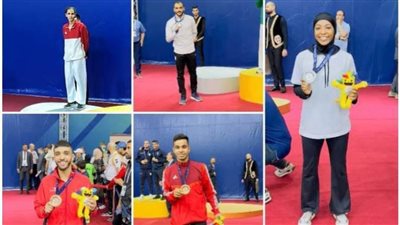 3 فضيات وبرونزيتان للاعبي الكاراتيه بدورة ألعاب المتوسط