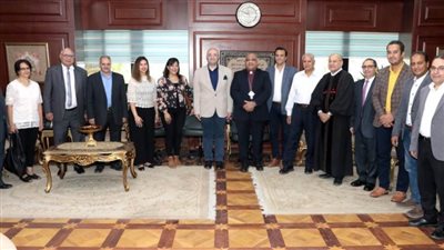 محافظ بني سويف يستقبل وفدًا كنسيًا من الطائفة الإنجيلية للتهنئة بعيد الأضحى