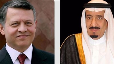 خادم الحرمين الشريفين يتلقى اتصالاً هاتفياً من ملك الأردن