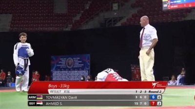 سليم أحمد يتأهل إلى ربع نهائي بطولة العالم لناشئي التايكوندو