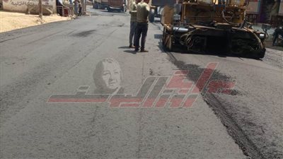 استمرار أعمال الرصف بمدن وقرى كفر الشيخ