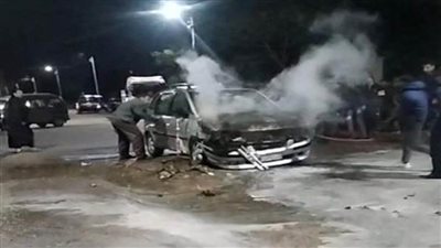 السيطرة على حريق اندلع بسيارة ملاكى بشبرا الخيمة 