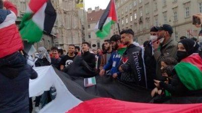 النمسا: المئات يشاركون في وقفة تضامنية في فيينا مع الشعب الفلسطيني