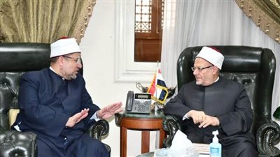 مفتي الجمهورية يستقبل وزير الأوقاف للتهنئة بثقة الرئيس والتجديد له لمدة عام