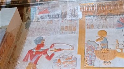 الانتهاء من ترميم مقصورة الإله آمون رع بمعبد سيتي الأول بأبيدوس