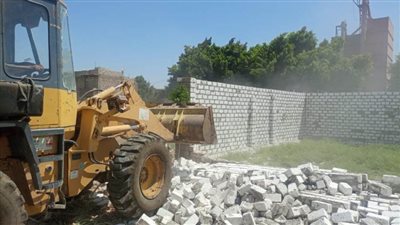 إزالة 22 حالة تعدٍ بالبناء على الأراضي الزراعية وأملاك الدولة بالمنيا