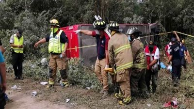 مصرع 27 شخصا وإصابة 20 آخرين في حادث انقلاب حافلة بجنوب غربي الصين