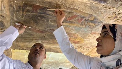 الانتهاء من ترميم الجزء الجنوبي من سقف معبد إسنا