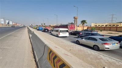كثافات مرورية أمام بوابات الإسكندرية  الصحراوي