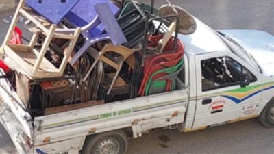 رفع 570 حالة إشغال وتعدٍ على الأرصفة بشوارع الواسطى شمال بني سويف