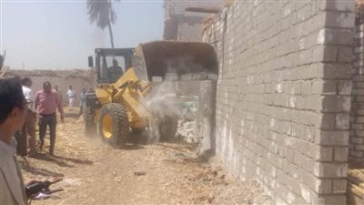 الموجة 20.. إزالة 65 حالة تعد بالبناء على الأراضي الزراعية وأملاك الدولة بالمنيا ومطاي