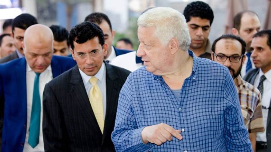مرتضى منصور وأشرف صبحي وزير الشباب والرياضة
