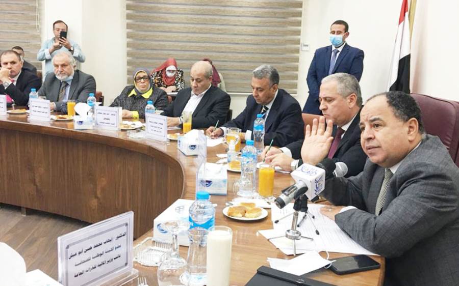 وزير المالية الدكتور محمد معيط فى ندوة الهيئة الوطنية للصحافة