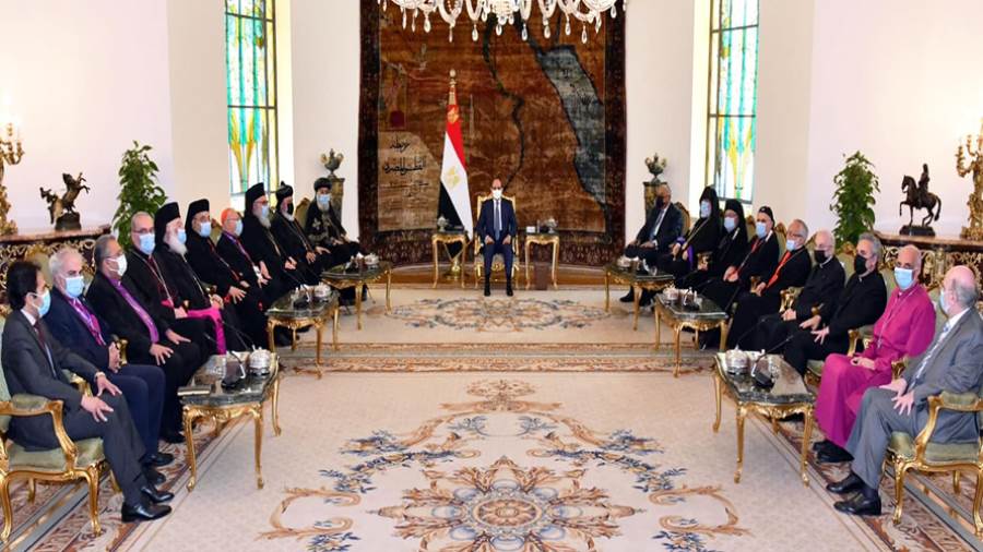 الرئيس السيسي يستقبل رؤساء الكنائس