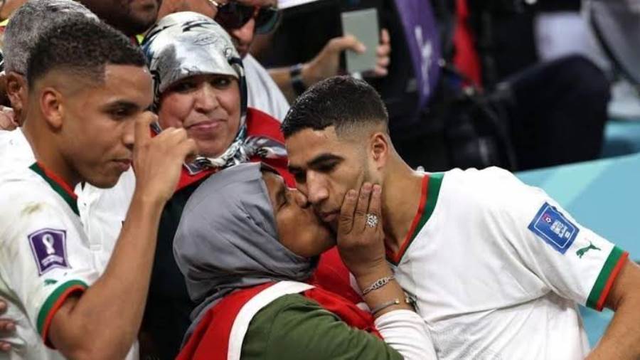 احتفالات منتخب المغرب بالفوز