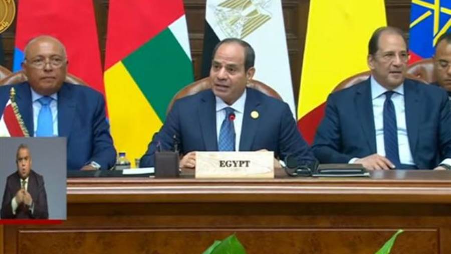 الرئيس السيسي اثناء كلمة اليوم