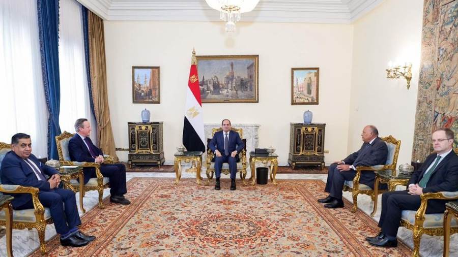 الرئيس السيسي خلال استقباله كاميرون