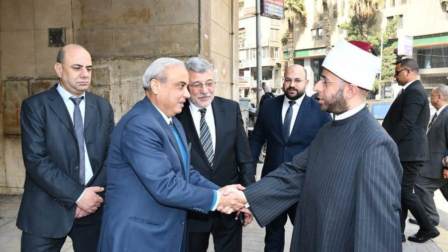 قيادات الهيئة في استقبال وزير الأوقاف
