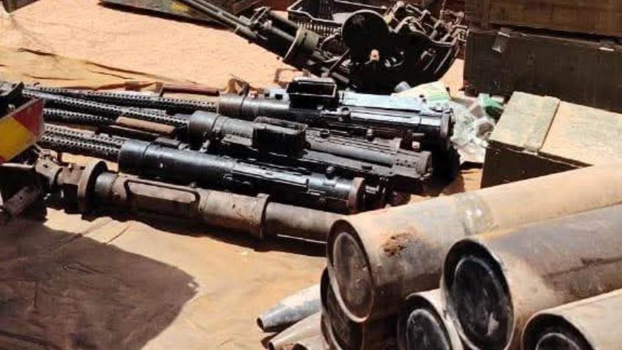 جانب من الأسلحة المضبوطة في ليبيا