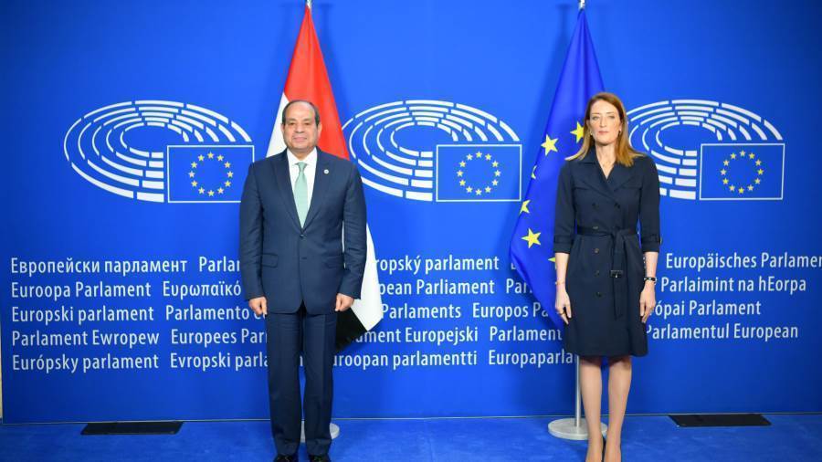 الرئيس عبد الفتاح السيسي و بروبرتا ميتسولا رئيسة البرلمان الأوروبي