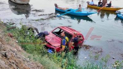 إصابة 4 أشخاص إثر انقلاب سيارة بالنيل بطريق خط 13 بطوخ