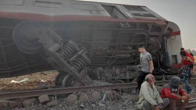 خروج 75 مصابا جراء حادث قطار طوخ بمستشفيات القليوبية