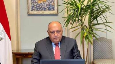 شكري يلقي كلمة في جلسة بعنوان "تعددية الأطراف والأمن الإقليمي في إطار متحول" بحوار المنامة